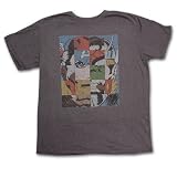Faces Of Marvel Comics Junk Food Gray Graphic Tee Shirt
