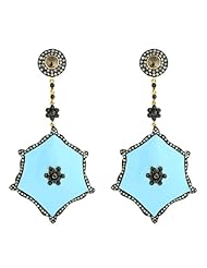 31*16mm 18kt Gold Enamel Diamond Pave Drop Earrings Silver New Year Jewelry