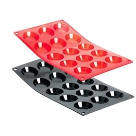 De Buyer 1975.01, Stampo Moul'Flex in silicone per 15 tartelette, colore: Nero