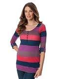 A Pea in the Pod Collection: Splendid Long Sleeve Henley Collar Button Detail Maternity Top