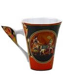 Hand-Painted Porcelain Mug, 'Ramses Royal Chariot'