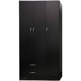 3-Door Wardrobe - Black