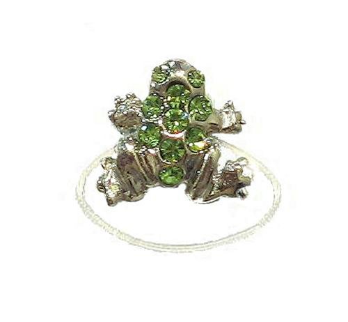 Toe Ring - T19 - Crystal Illusion - Frog ~ Peridot (Green)
