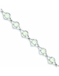 Genuine .925 Sterling Silver Green Amethyst Bracelet 9.3 Grams . 100% Satisfaction Guaranteed.