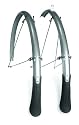 Planet Bike Cascadia Road Front and Rear Bicycle Fender Set with 130mm Mud Flaps (Silver Aluminum, 35mm Wide)