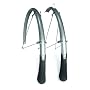 Planet Bike Cascadia Road Front and Rear Bicycle Fender Set with 130mm Mud Flaps (Silver Aluminum, 35mm Wide)
