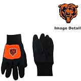 Chicago Bears Color Block Orange Grip Work Glove w/ Dark Blue Fingers