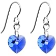 Titanium Heart September Birthstone Earrings Made with SWAROVSKI ELEMENTS