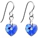 Titanium Heart September Birthstone Earrings Made with SWAROVSKI ELEMENTS