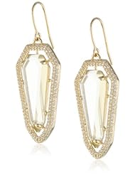 18K Gold over Sterling Silver Lemon Quartz and Created White Sapphire Drop Earrings