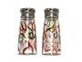 ArtisanStreet's Salt & Pepper Shakers with Christmas Design of Red & Green. Hand Painted, Signed