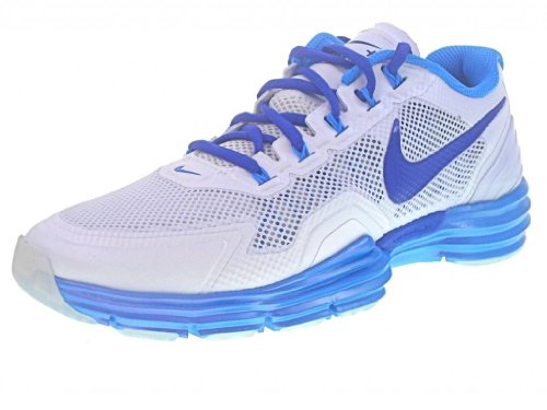 Nike Men's Lunar TR1+ Cross-Trainer, White/Black/Blue Glow/Royal, US Size 12