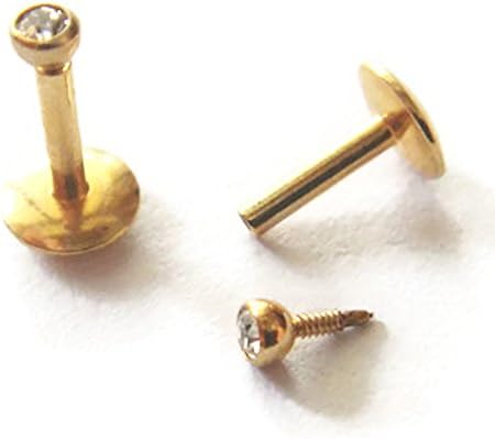 16g Lot 2 Internally Labret Lip Chin Ring Body Piercing Jewelry Bar Ear Gift