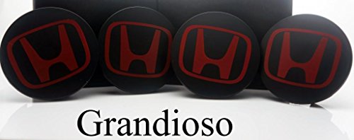 4x red h wheel center hubs caps stickers 68mm honda mat…