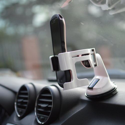 Easy Grab Windshield/Dashboard Mount for Smartphones - Retail Packaging - White Premium