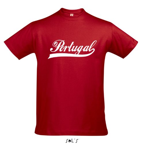 T-Shirt Portugal Oldschool LÄNDERSHIRT EM / WM FAN Trikot S-XXL , Red – weiß , S