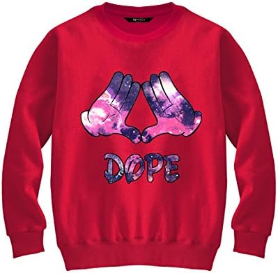 16MVRCH Womens Ladies Novelty Design Printed Sweatshirt (S/M, Dope - Pink)
