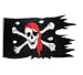 Spielwaren : Piratenfahne mit Fransen 90 x 150 cm
