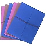 Set of 6 Colored Expanding File Folders with Elastic Band Closures