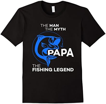 Men's Fishing Legend Papa Best Dad T-shirt 2XL Black