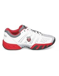 Sports: K-SWISS Bigshot Light Omni Junior Tennis Shoes, White/Red/Black, US3