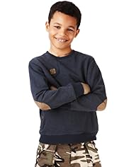 Elbow Patch Marl Denim Sweat Top