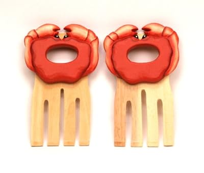 Wooden Crab Salad Server Set