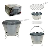 Produkt-Bild: NERD&reg; BBQ STUDENTEN SILBER GRILL GRILLWAGEN Holzkohlegrill + 1 SACK GRILLKOHLE + 1 STABFEUERZEUG DAS SET!!