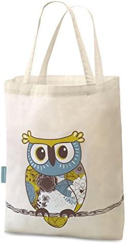 Designer Owl Tote. Eco friendly gift; Reusable Grocery Shopping Bag - Machine Washable &amp; On Trend. 100% Cotton Kitchen collectable