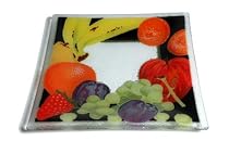 Peggy Karr 10-Inch Glass Fresh Fruit Square Plate
