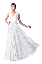 V-neck Organza/Taffeta Floor Length Lace Evening Dress/Prom Dress 