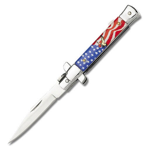 Stiletto American Flag Folding Knife