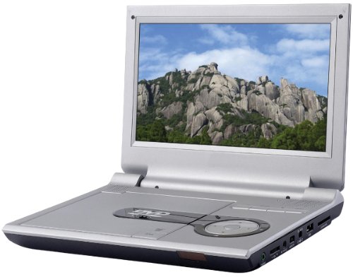 Sylvania 9-Inch Portable DVD Player with Splitter + 2 Earphones, Car Bag/Kit, Built-In Rechargeable Bat, USB/SD Card Reader