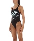 Speedo Damen Badeanzug Aqua Evolve Leaderback, black/ aquatic/ iron grey/ white, 40, 8055736929