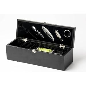 True Fabrications Milano Faux Leather Wine Box Single Bottle Wine Holder by