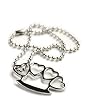 Switchblade Stiletto BRASS KNUCKLES HEART NECKLACE
