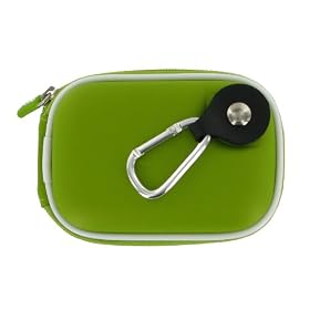 rooCASE EVA Hard Shell (Green) Case with Memory Foam for Flip Mino Series Camcorder Black