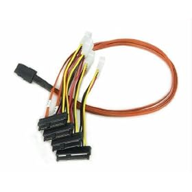 LSI 3Ware CBL-SAS8087OCF-06M 0.6m SFF-8087 to SFF-8482 Multi-lane Internal SAS SATA Cable by