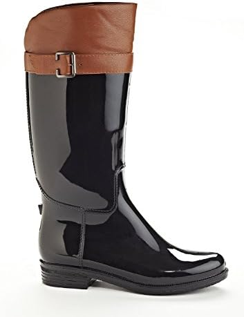 Henry Ferrera Women's Equestrian Riding Pull On Fashion Rain Boots (10, Cognac)