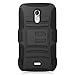 Eagle Cell Hybrid Protective Skin Case Cover with Stand and Belt Clip Holster for BLU Studio 5.0 D530 - Retail Packaging - Black/Black