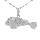 High Polished Sterling Silver Manatee Pendant
