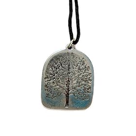 The Tree of Life Pewter Pendant on Cord Necklace