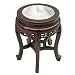 EXP Antique Style End/Accent Table Marble Top Intricate Hand-carved Trim
