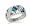 Synthetic Blue Opal and CZ Ring - Size 6