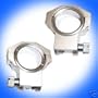 A PAIR SCOPE LOW SILVER RING 30MM TUBE 1 INCH INSERT FOR RUGER