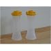 Tupperware Large Hourglass Salt & Pepper Shakers. Golden Seals