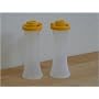 Tupperware Large Hourglass Salt & Pepper Shakers. Golden Seals