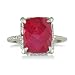 7ct Ruby Rough Cut Diamond Ring Set in Sterling Silver