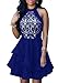 Cfanny Women's Sleeveless Sexy Lace Skater Cocktail Party Swing Dress