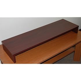 OFC Express Dual Monitor TV Stand 36 x 11 x 5.25, Empire Mahogany by OFC Express